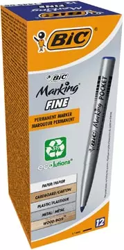 Een Bic permanent marker ECOlutions, schrijfbreedte 1,1 mm, fijne punt, blauw koop je bij ShopXPress