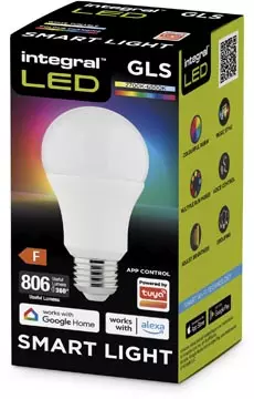 Een Integral Smart LED lamp E27, RGBW 2.700 - 6.500K, 8,5 W, 806 lumen koop je bij ShopXPress