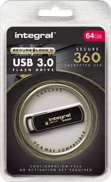 Een Integral 360 Secure USB 3.0 stick, 64 GB koop je bij ShopXPress