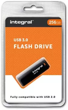 Een Integral USB stick 3.0 Black, 256 GB, zwart koop je bij ShopXPress