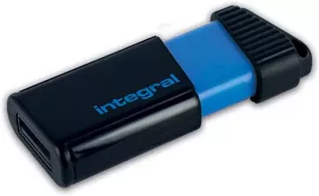 Een Integral Pulse USB 2.0 stick, 16 GB, zwart/blauw koop je bij ShopXPress