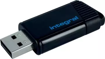 Een Integral Pulse USB 2.0 stick, 16 GB, zwart/blauw koop je bij ShopXPress