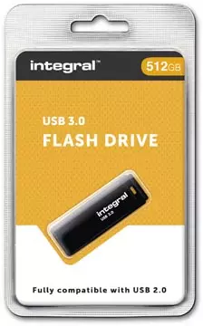 Een Integral USB stick 3.0 Black, 512 GB, zwart koop je bij ShopXPress