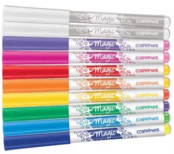 Een Maped viltstift Color'Peps Magic, etui van 10 stuks in geassorteerde kleuren en 2 magic stiften koop je bij ShopXPress