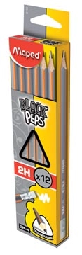 Een Maped potlood Black'Peps 2H, met gum koop je bij ShopXPress