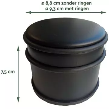 Een Deurstop, zwart, ft 9 x 7,5 cm, 1 kg koop je bij ShopXPress