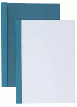 Een Pergamy thermische omslagen, ft A4, karton lederlook, rug van 3 mm, pak van 100 stuks, blauw koop je bij ShopXPress