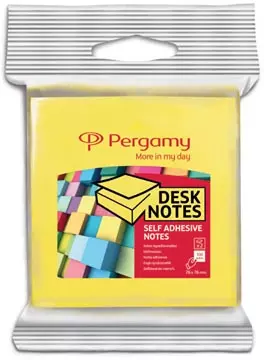 Een Pergamy notes, ft 76 x 76 mm, pak van 2, neon geel en neon groen koop je bij ShopXPress