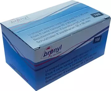 Een Bronyl U-mapje uit transparante PVC van 140 micron, ft kredietkaart, display van 100 stuks koop je bij ShopXPress