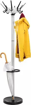 Een MAUL kapstok caligo metaal, hoogte 175 cm, 32 kledinghaken met parapluhouder, zilver koop je bij ShopXPress