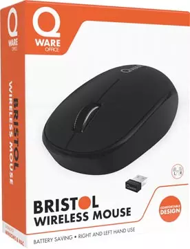 Een Qware draadloze muis Bristol, zwart koop je bij ShopXPress