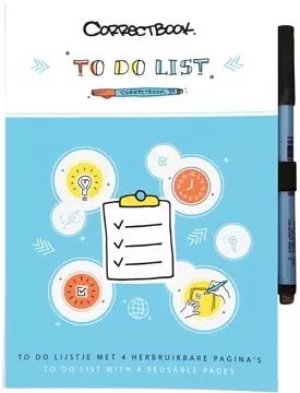 Een Correctbook Scratch To-Do: uitwisbaar / herbruikbaar notitieboek, 8 Pagina's (4 vel) koop je bij ShopXPress
