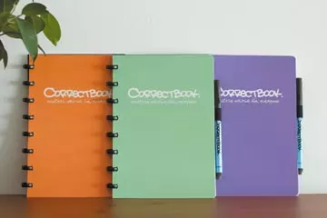 Een Correctbook A5 Original: uitwisbaar / herbruikbaar notitieboek, gelijnd, Peachy Orange (oranje) koop je bij ShopXPress