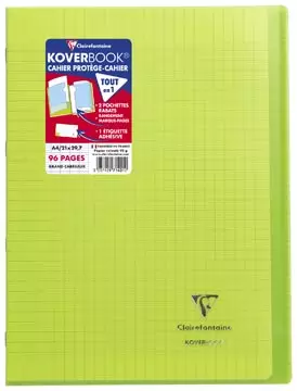 Een Clairefontaine schrift Koverbook voor ft A4, 96 bladzijden, kaft in PP, seyès, geassorteerde kleuren koop je bij ShopXPress