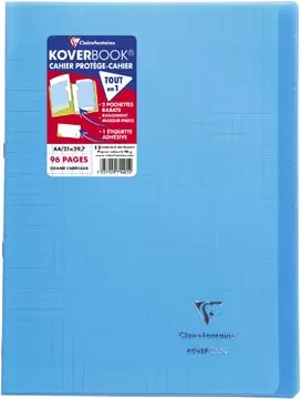 Een Clairefontaine schrift Koverbook voor ft A4, 96 bladzijden, kaft in PP, seyès, geassorteerde kleuren koop je bij ShopXPress