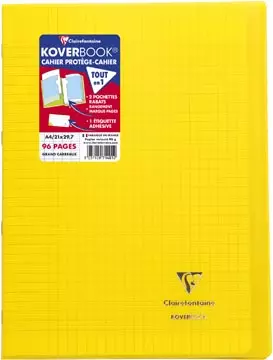 Een Clairefontaine schrift Koverbook voor ft A4, 96 bladzijden, kaft in PP, seyès, geassorteerde kleuren koop je bij ShopXPress