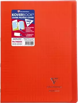 Een Clairefontaine schrift Koverbook voor ft A4, 96 bladzijden, kaft in PP, seyès, geassorteerde kleuren koop je bij ShopXPress