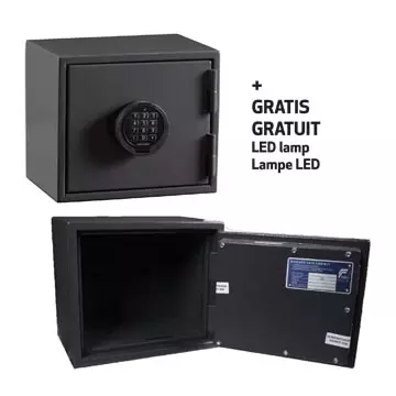 Een ACTIE DE RAAT SECURITY: 1 x DRS Global 1 E, elektronisch cijferslot, 7,5 l + GRATIS 1 x Led Lampje koop je bij ShopXPress