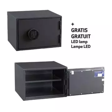 Een ACTIE DE RAAT SECURITY: 1 x DRS Global 2 E, elektronisch cijferslot, 26 l + GRATIS 1 x Led Lampje koop je bij ShopXPress