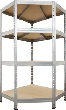 Een AR Shelving rek Corner Rivet, ft 180 x 90 x 90 x 45 cm, 4 legborden uit HDF, gegalvaniseerd koop je bij ShopXPress