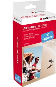 Een AgfaPhoto vulling voor fotoprinter Realipix Mini P, cartridge en 20 vel fotopapier koop je bij ShopXPress