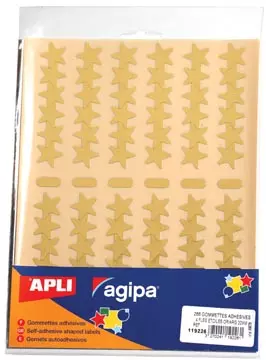 Een Agipa metallic stickers, blister met 288 stuks, goud en zilver, ster 20 mm koop je bij ShopXPress