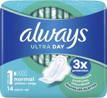 Een Always Ultra Day maandverband Normal, pak van 14 stuks koop je bij ShopXPress