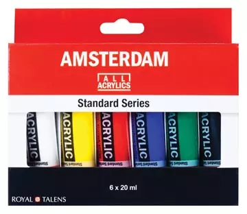 Een Amsterdam acrylverf tube van 20 ml, etui van 6 tubes koop je bij ShopXPress