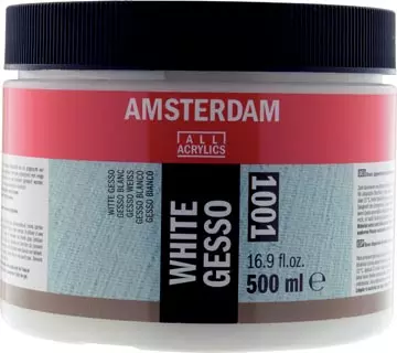 Een Amsterdam witte gesso, fles van 500 ml koop je bij ShopXPress