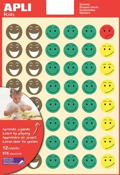 Een Apli Kids beloningsstickers Happy Smile, blister met 576 stickers koop je bij ShopXPress