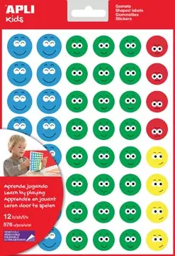 Een Apli Kids beloningsstickers Happy Smile, groot, blister met 12 vellen koop je bij ShopXPress