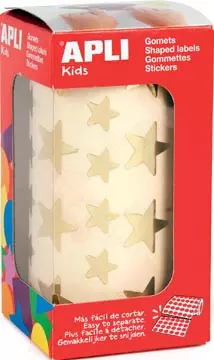 Een Apli Kids stickers op rol, ster, 2360 stuks, metallic goud koop je bij ShopXPress