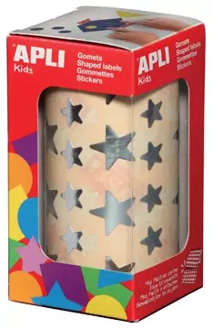 Een Apli Kids stickers op rol, ster, 2360 stuks, metallic zilver koop je bij ShopXPress