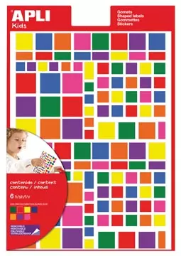 Een Apli Kids verwijderbare stickers, vierkant, blister met 756 stuks in geassorteerde kleuren en groottes koop je bij ShopXPress