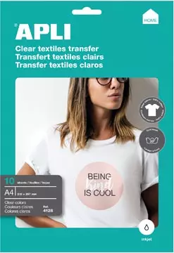 Een Apli T-shirt Transfer Paper voor licht of wit textiel, pak met 10 vellen koop je bij ShopXPress