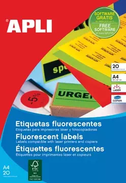 Een Apli fluo etiketten 99,1 x 67,7 mm (b x h) groen koop je bij ShopXPress