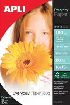 Een Apli fotopapier Everyday ft 10 x 15 cm, 180 g, pak van 20 vel koop je bij ShopXPress