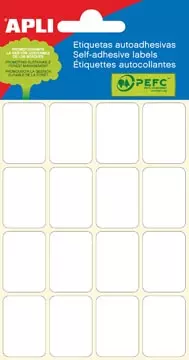 Een Apli witte etiketten ft 19 x 27 mm (b x h), 96 stuks, 16 per blad (2675) koop je bij ShopXPress