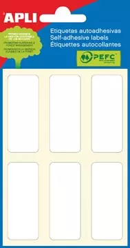 Een Apli witte etiketten ft 20 x 50 mm (b x h), 36 stuks, 6 per blad (2677) koop je bij ShopXPress