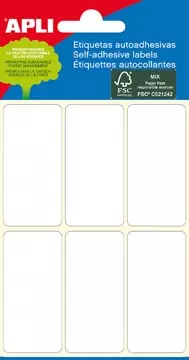 Een Apli witte etiketten ft 26 x 54 mm (b x h), 36 stuks, 6 per blad (2681) koop je bij ShopXPress