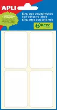 Een Apli witte etiketten ft 34 x 53 mm (b x h), 24 stuks, 4 per blad (2683) koop je bij ShopXPress