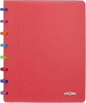 Een Atoma Tutti Frutti schrift, ft A5, 144 bladzijden, commercieel geruit, transparant rood koop je bij ShopXPress