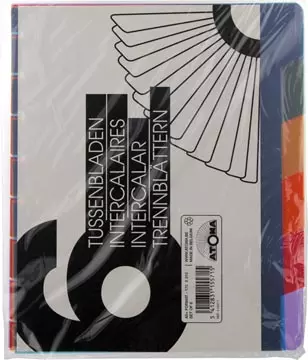 Een Atoma tabbladen, voor A5+ schriften, uit PP, set van 6 stuks, geassorteerde kleuren koop je bij ShopXPress