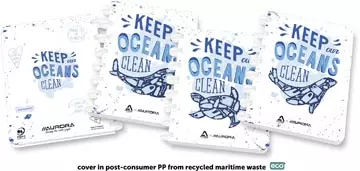 Een Aurora Adoc schrift Ocean Waste Plastics A5 commercieel geruit koop je bij ShopXPress