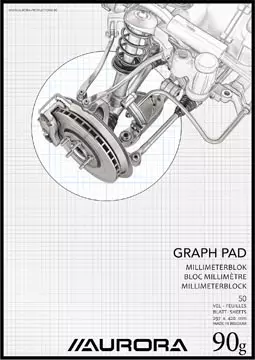 Een Aurora millimeterpapier, ft A3, blok van 50 vel koop je bij ShopXPress