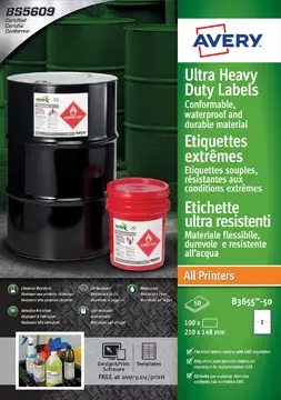 Een Avery Etiketten Ultra Heavy Duty, ft 210 x 148 mm, wit, pak van 100 etiketten koop je bij ShopXPress