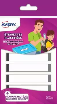 Een Avery Family gelamineerde etiketten, ft 8,5 x 1,7 cm, grijs, ophangbare etui met 24 etiketten koop je bij ShopXPress