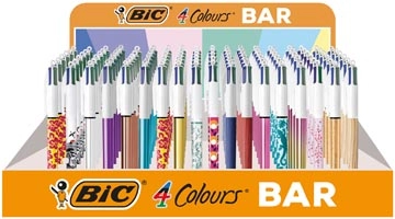 Een BIC Colours Bar 4-kleurenbalpen, medium, klassieke inktkleuren, display van 216 stuks, assorti koop je bij ShopXPress