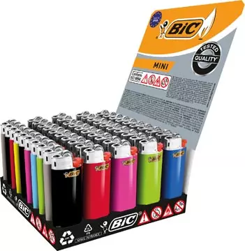 Een BIC Mini vuursteen aansteker, display van 50 stuks koop je bij ShopXPress