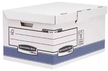 Een Bankers Box System, opbergdoos flip top maxi, blauw koop je bij ShopXPress